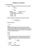 FORMULA DE TAMAÑO DE LA MUESTRA PARA ESTIMAR UNA MEDIA ARITMÉTICA.