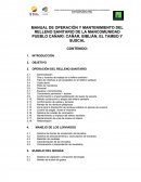 MANUAL DE OPERACIÓN Y MANTENIMIENTO DEL RELLENO SANITARIO DE LA MANCOMUNIDAD PUEBLO CAÑARI: CAÑAR, BIBLIÁN, EL TAMBO Y SUSCAL