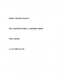 INVESTIGACIÓN SOBRE LA PSICOMETRÍA GENERAL