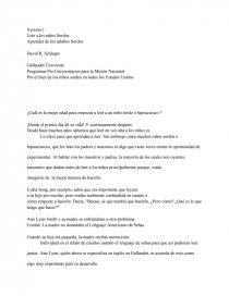 ¿Cuál es la mejor edad para empezar a leer a un niño sordo o hipoacúsico ?.. Página 1