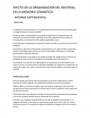 Efecto de la organización del material en la memoria semántica.