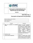 Descripción de Experiencias de Aprendizaje.