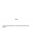 La evaluación educativa, como una propuesta de cambio