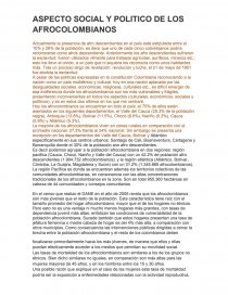 ASPECTO SOCIAL Y POLITICO DE LOS AFROCOLOMBIANOS. Página 1