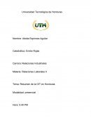 Materia: Relaciones Laborales II Tema: Resumen de la OIT en Honduras