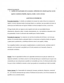 Conceptos basicos de microeconomia. AGENTES ECONOMICOS. Página 1