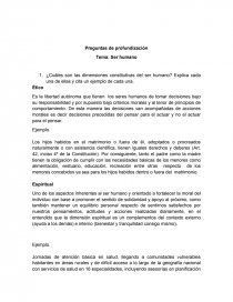 Preguntas de profundización Tema: Ser humano. Página 1