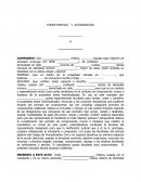 PODER ESPECIAL Y AUTORIZACION