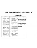 WebQuest PREPARANDO EL ALMUERZO