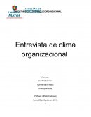 COMPORTAMIENTO Y DESARROLLO ORGANIZACIONAL. Entrevista de clima organizacional