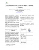 Reconocimiento de las densidades de sólidos y líquidos