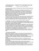 INTRODUCCION Y CONSEPTOS FUNDAMENTALES DE LA FILOSOFIA