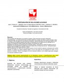 Preparacion de soluciones acuosas. Metodología experimental