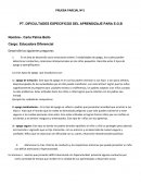 PRUEBA PARCIAL Nº1 . PT. DIFICULTADES ESPECIFICOS DEL APRENDIZAJE PARA E.G.B