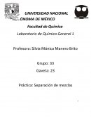 Práctica: Separación de mezclas
