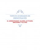 TOPICOS AVANZADOS EN DMINISTRACIÓN EL ADMINISTRADOR: VALORES, ACTITUDES, EMOCIONES Y CULTURA