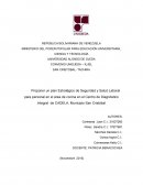 Proponer un plan Estratégico de Seguridad y Salud Laboral para personal en el área de cocina en el Centro de Diagnóstico Integral de CADELA, Municipio San Cristóbal