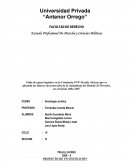 Fatla de Apoyo Logistico en la Comisaria El Porvenir.