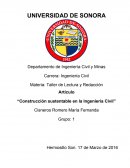 Construcción sustentable en la Ingeniería Civil.