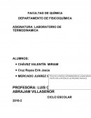 LABORATORIO DE TERMODINAMICA. ANALISIS DE RESULTADOS