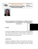 IMPACTO QUE GENERA EN LOS EMPLEADOS DE LA EMPRESA DIDACTICA SOLUCIONES PEVAC S.A.S EL ENTORNO EN EL CUAL SE ENCUENTRA UBICADA ESTA