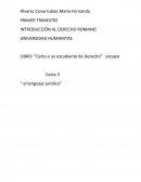 Cartas a un estudiante de Derecho “ el lenguaje jurídico”