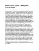 INVESTIGACIÓN SOCIAL: “PARADIGMAS Y CONCEPCIONES”