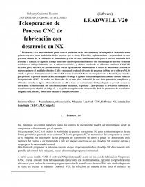 Teleoperación de Proceso CNC de fabricación con desarrollo en NX (Software)- LEADWELL V20. Página 1