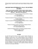 ANÁLISIS PARA DETERMINAR EL FALLO DE UN FRENO DE DISCO