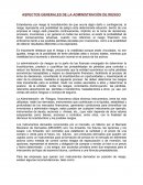 Aspectos generales de la administración de riesgos.