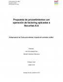 Propuesta de procedimientos con operación de factoring aplicadas a Securitas S.A
