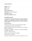 Los procedimientos usados en esta actividad fue una entrevista, acompañada con una aplicación de un Mini-Mental y fue anexado un genograma conforme la información que la entrevistada nos proporcionó. Al iniciar la entrevista se le entrego un consentim