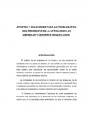 Aportes y soluciones para la problemática económica venezolana.