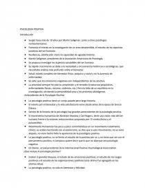 PSICOLOGÍA POSITIVA - RESUMEN. Página 1