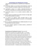 Características de la Planificación Curricular