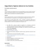 Seguridad e higiene laboral en los hoteles Plan de higiene y seguridad ocupacional