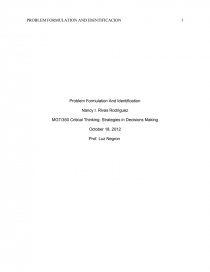 Problem Formulation And Identification. Página 1