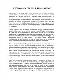 LA FORMACIÓN DEL ESPÍRITU CIENTÍFICO. Página 1