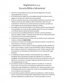 Reglamento De la Escuela Bíblica Ministerial