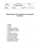 Especificación de la medición de imprecisión de Kardex.