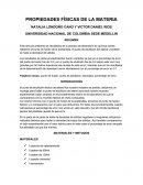 LAS PROPIEDADES FÍSICAS DE LA MATERIA.