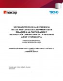 Sistematizacion de la experiencia sobre la participacion en comunidades de campamentos.