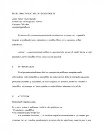 PROBLEMAS INTRATABLES E INDECIDIBLES. Página 1
