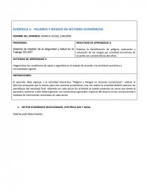 ELIGROS Y RIESGOS EN SECTORES ECONÓMICOS. Página 1