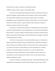EVOLUCIÓN CULTURAL, CONFLICTO – RECONCILIACIÓN. Página 1