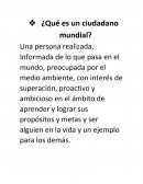 ¿Qué es un ciudadano mundial?