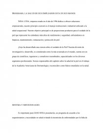 PROGRAMA: LA SALUD DE SUS EMPLEADOS ESTA EN SUS MANOS. Página 1