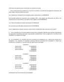 Información de supuestos para comprensión en el proceso de fusión.