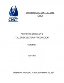 PROYECTO MODULAR 4 TALLER DE LECTURA Y REDACCION
