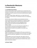 La Revolución Mexicana. Resumen